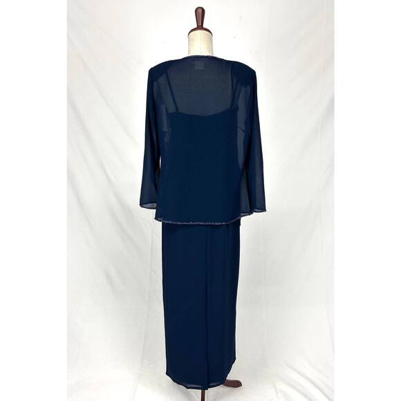 Chicas Dress Set Maxi Gown Jacket Women Medium Off White Embroidered Formal NWT - Picture 12 of 16